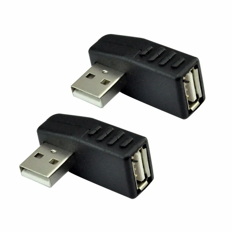 USB 2.0 Laki-laki ke Perempuan USB 2.0 Kiri & Kanan Sudut 90 Derajat Type A Male untuk Perempuan konektor Adaptor Ekstensi