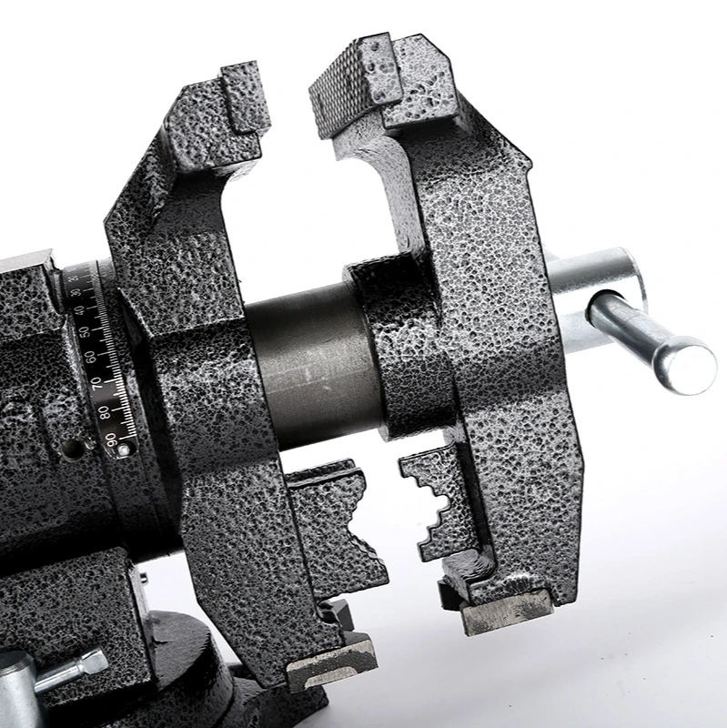 Heavy duty precision bench vise with anvil 5 inch multi-function universal flat bench vise