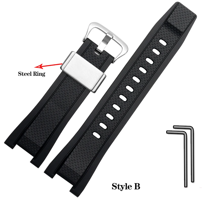 Soft Rubber Watchband Replacement for Casio G SHOCK GST-B100/S300/410/210/W110/W100/S110/S100 Silicone Band Men Strap 26*14mm