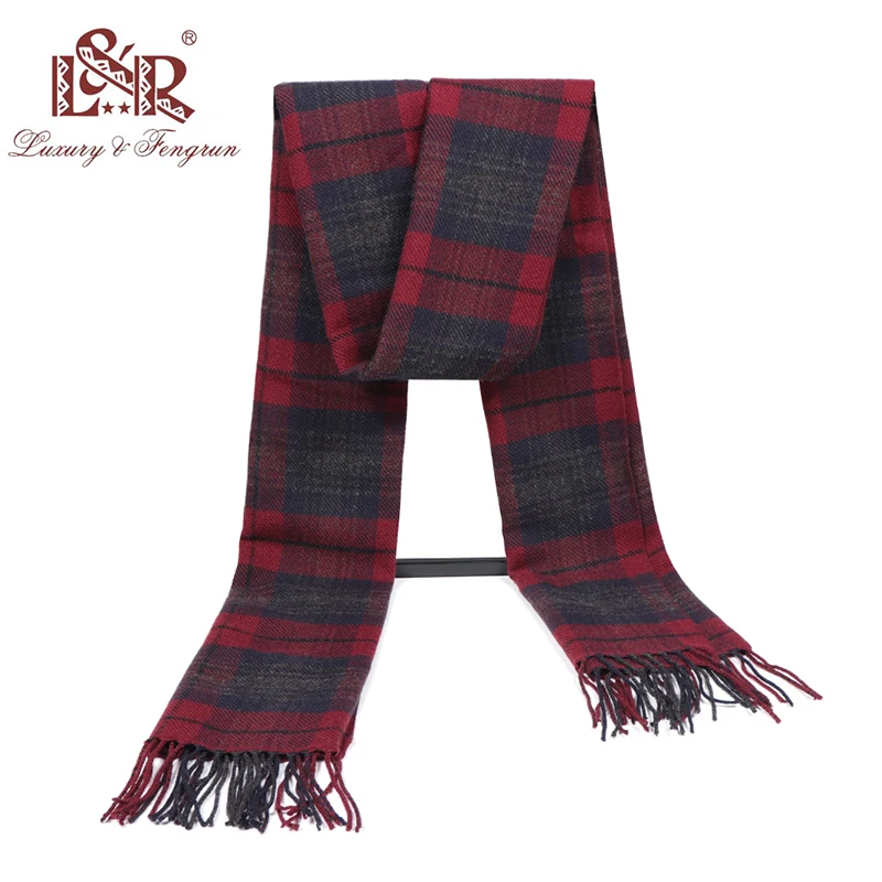 Cashmere Man Scarf Winter Warm Foulard Plaid Scarves Fashion Casual Scarfs Wool Bufandas Hombre Male Thickness Shawl Sjaal