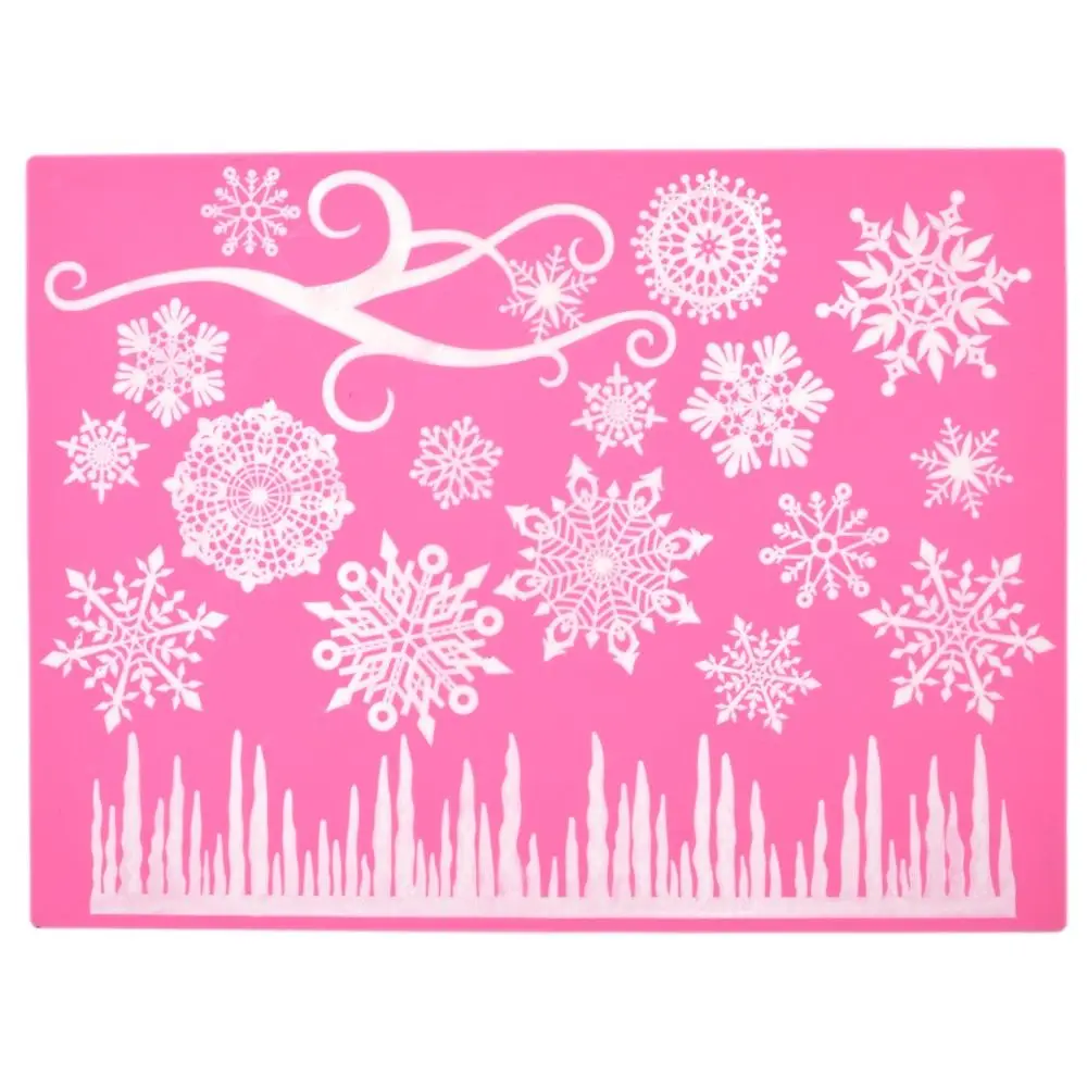 Christmas Snowflake Silicone Lace Mold Mat Fondant Mold Cake Decorating Tools Chocolate Gumpaste Mold K423