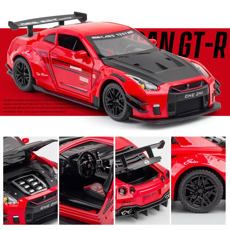 1:24 Nissan Skyline Ares GTR R35 Diecasts & Toy Vehicles Metal Toy Car Model High Simulation Pull Back Collection Kids Toys