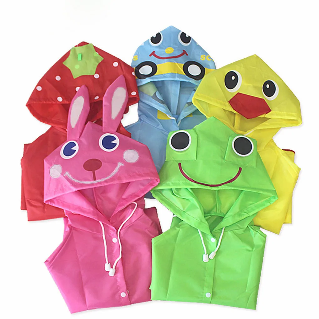 1PC Cute Cartoon Animal Style Waterproof Kids Long Raincoat For Children Rain Coat Rainwear Rainsuit Student Poncho Rain Jacket