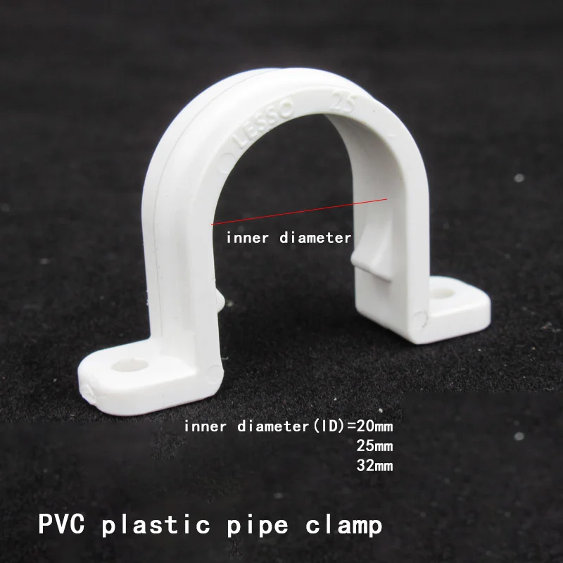 

PVC plastic pipe clamp u-shaped pipe card UPVC plastic pipe clamp saddle shape clamp 20Pcs