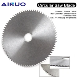 Lama per sega circolare in acciaio da 4.5 pollici 110mm HSS Mini disco da taglio utensile rotante per legno plastica alluminio 16mm /20mm foro