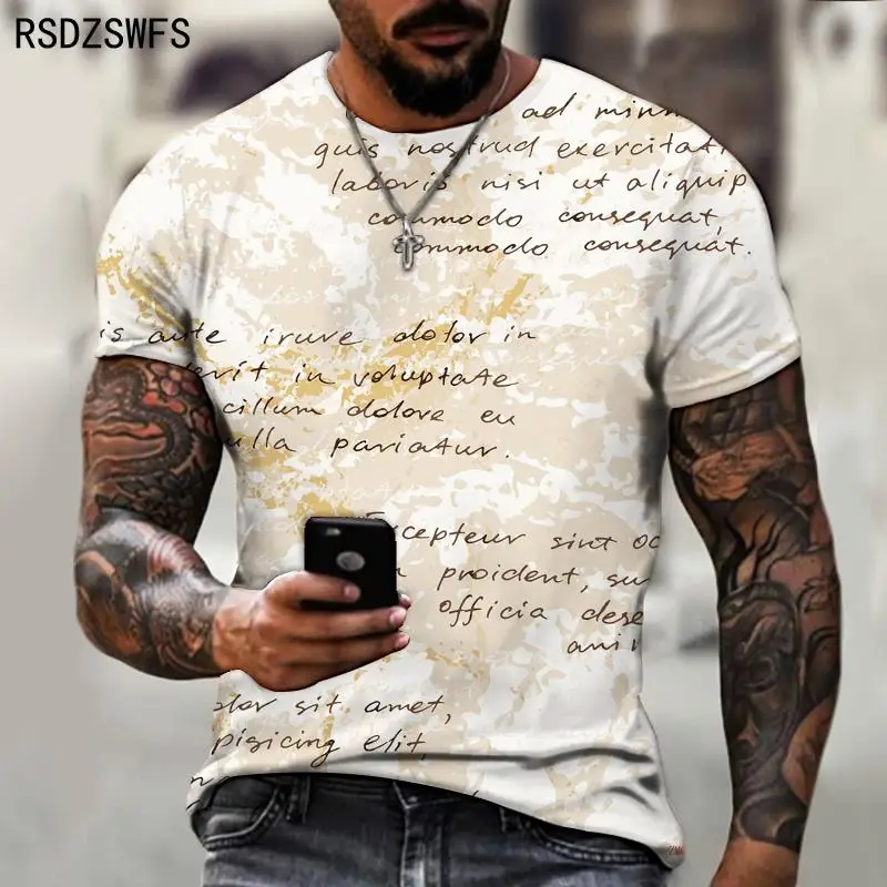 Sexy designer original letter print t-shirt men\'s summer round neck short sleeve Street Fashion T-shirt large size 5XL