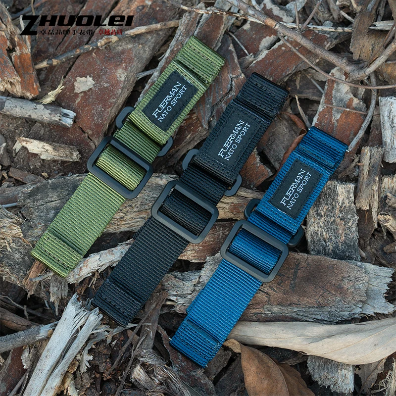 hot top Nylon watch strap for S-eiko no 5 Army green blue leisure outdoor waterproof sport watchband 20mm 22mm 24mm Wrist band