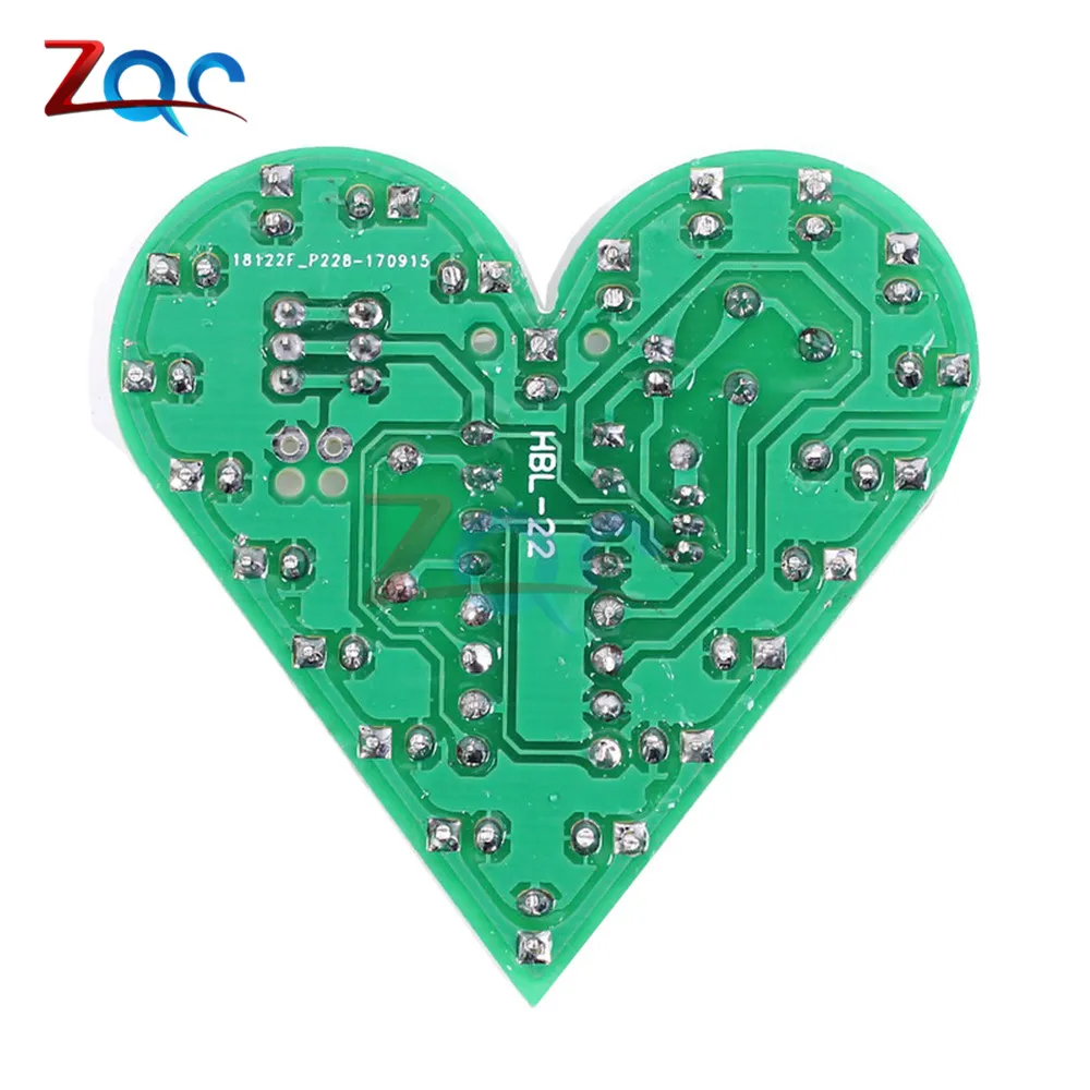 Heart Shape LED DIY Kit Heart Shape Lamp Kit DC 4V-6V Red White Blue Green Color for Soldering Kit Practice Learning Electronics