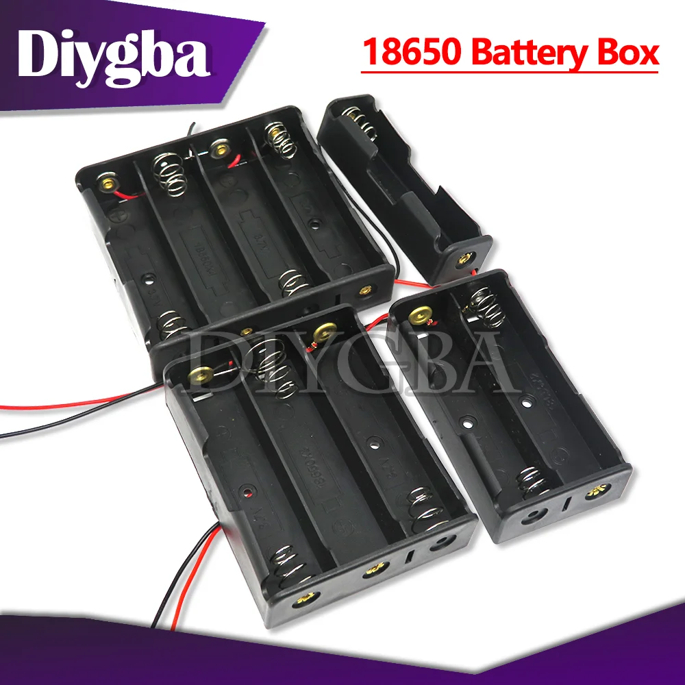 New 18650 Power Bank Cases 1X 2X 3X 4X 18650 Battery Holder Storage Box Case 1 2 3 4 Slot Batteries Container With Wire Lead