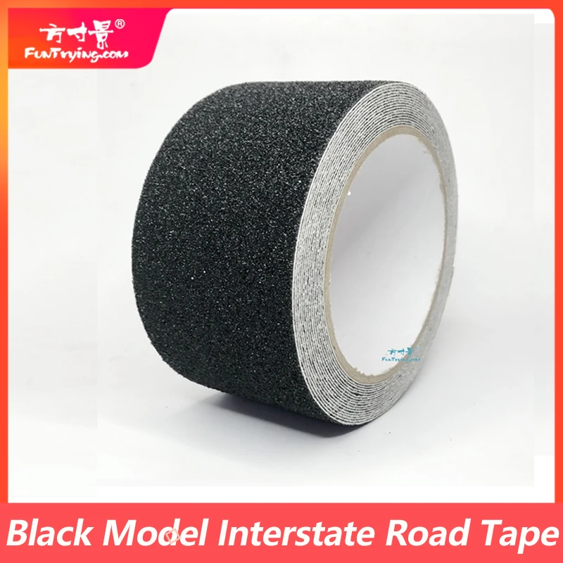 Black Model Interstate Road Tape with Back Adhesive Tar Country Road railway layout sand table materials Landscape Modeling