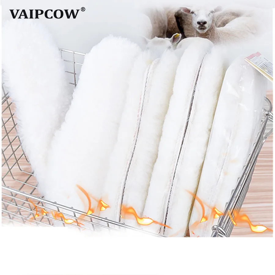 Natural Sheepskin Insoles Cashmere Thermal Shearling Snow Boots Shoe Pad Real Fur Wool Adult Winter Shoes Warm heated insole