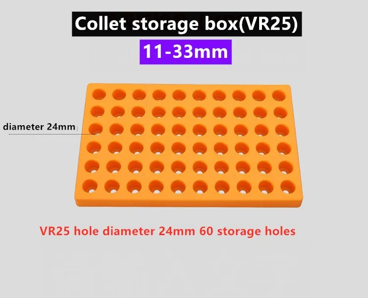 CNC machining center ER collet storage box 88 holes ER16 ER20 ER25 ER32 chuck finishing rack plastic box