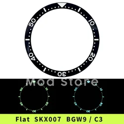 NEW Arrival Flat 38mm BGW9 Lume C3 Lume Top Quality Ceramic Bezel Insert SKX007/SKX009/SKX011 Mod