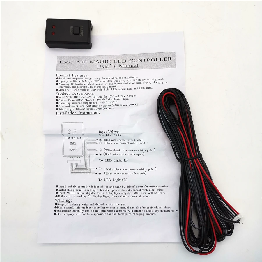 Car Auto LED Flash Strobe Controller Box LED Light Flasher Module 2 Ways 12V~24V