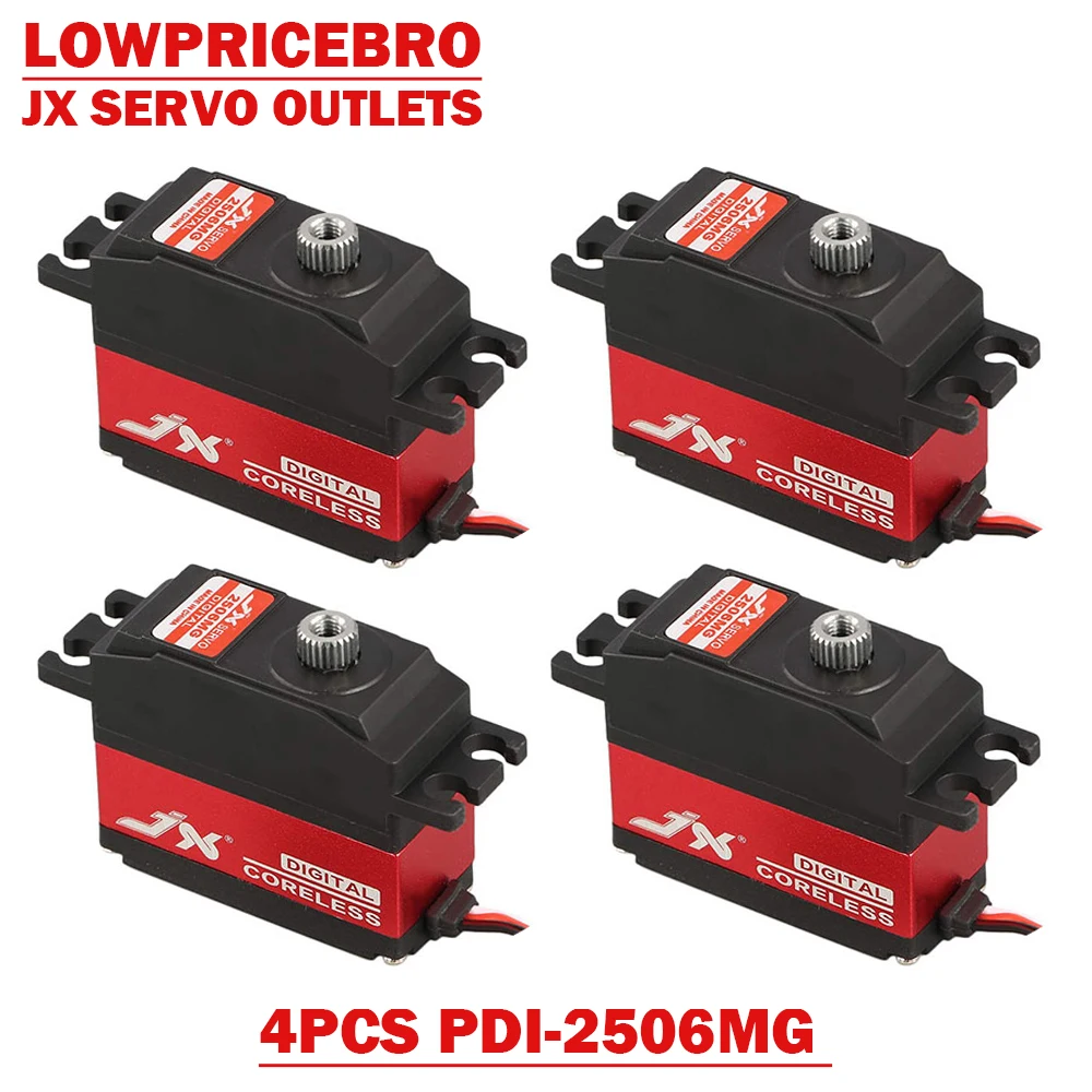 

4pcs Pack JX PDI-2506MG 25g 6.6kg Metal Gear Digital Coreless Servo Motor For 1/10 1/8 RC Car Boat Helicopter Robot Arm