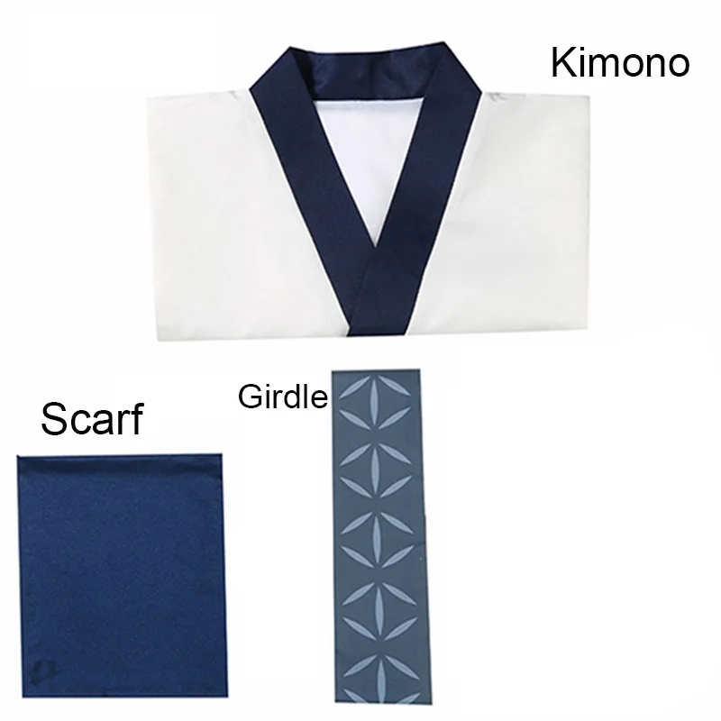 Anime juskeleton su Kaisen Ryomen Sukuna Costume Cosplay adulto uomo donna abiti Kimono Hanfu corsetto blu parrucca Costume di Halloween