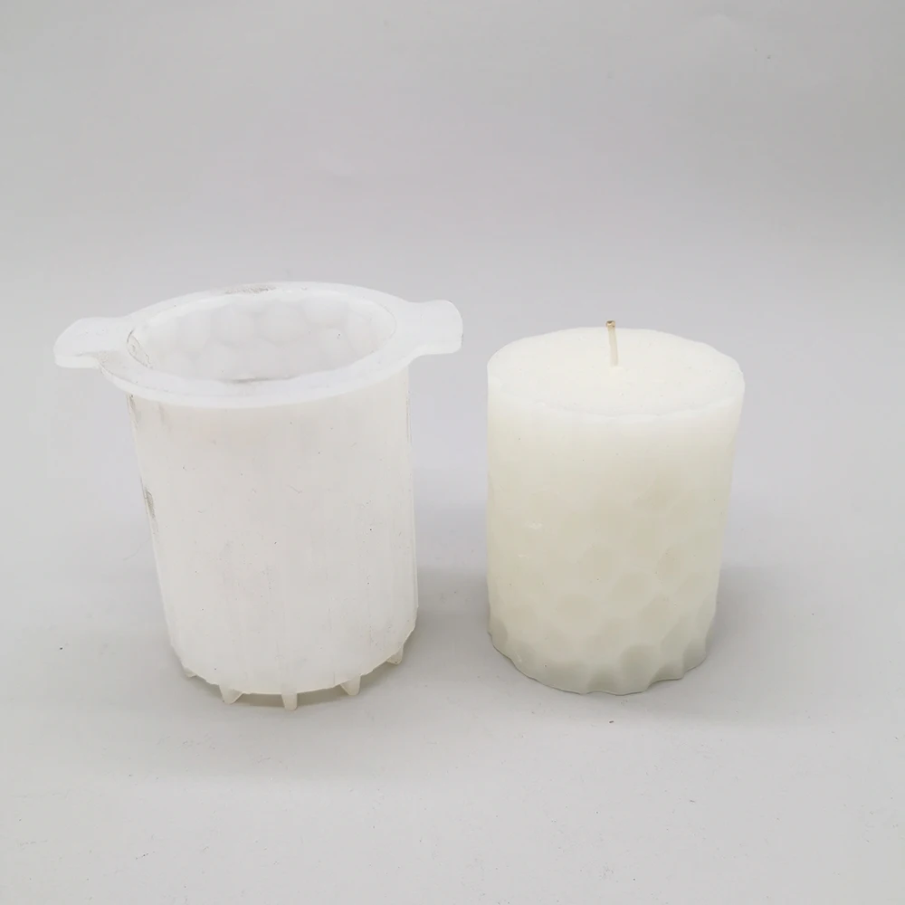 DIY Handmade Candle Mold Cobblestone Texture Plastic Candle Making Model Reusable dried flower tealight scented candles mould