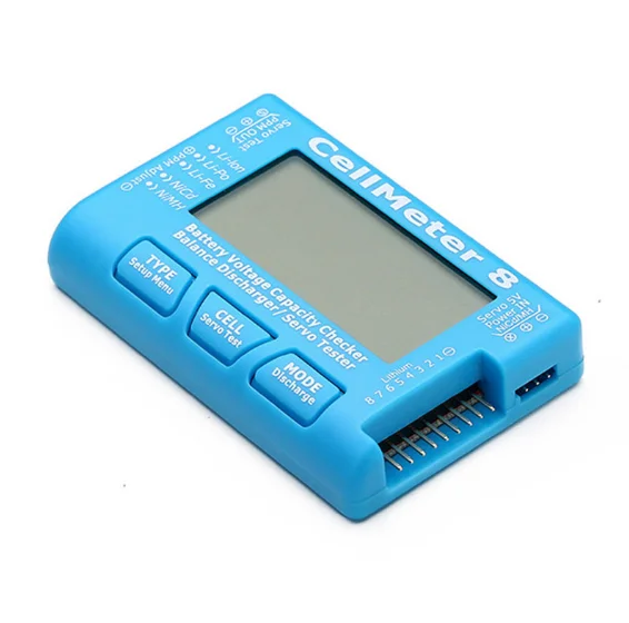 2-8S Battery Voltage Tester LCD Digital Battery Capacity Checker RC CellMeter 8 Digital LiFePO4 Li-ion Nicd NiMH