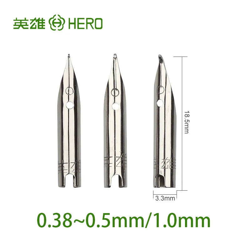 Original HERO brand universal  pen nib 0.38mm 0.5mm Calligraphy nib small iridic gold nib general fountain pen replacement nib