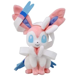 Pokémon Sylveon Eevee Boneca de Pelúcia, Brinquedo Recheado, Fada Rosa Elfa Donzela, Decorações Kawaii, Presente, 24cm