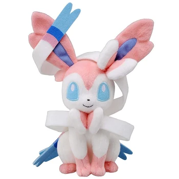 24 ซม.Pokemon Sylveon Eevee ตุ๊กตาตุ๊กตาตุ๊กตาของเล่นตุ๊กตา Kawaii สีชมพู Fairy Elf Maiden ตกแต่งของขวัญ