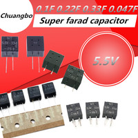 2pcs Super Farad Capacitor 5.5V 0.1F 0.22F 0.33F 5.5V 0.047F Square Capacitor 2 feet Farad Capacitor