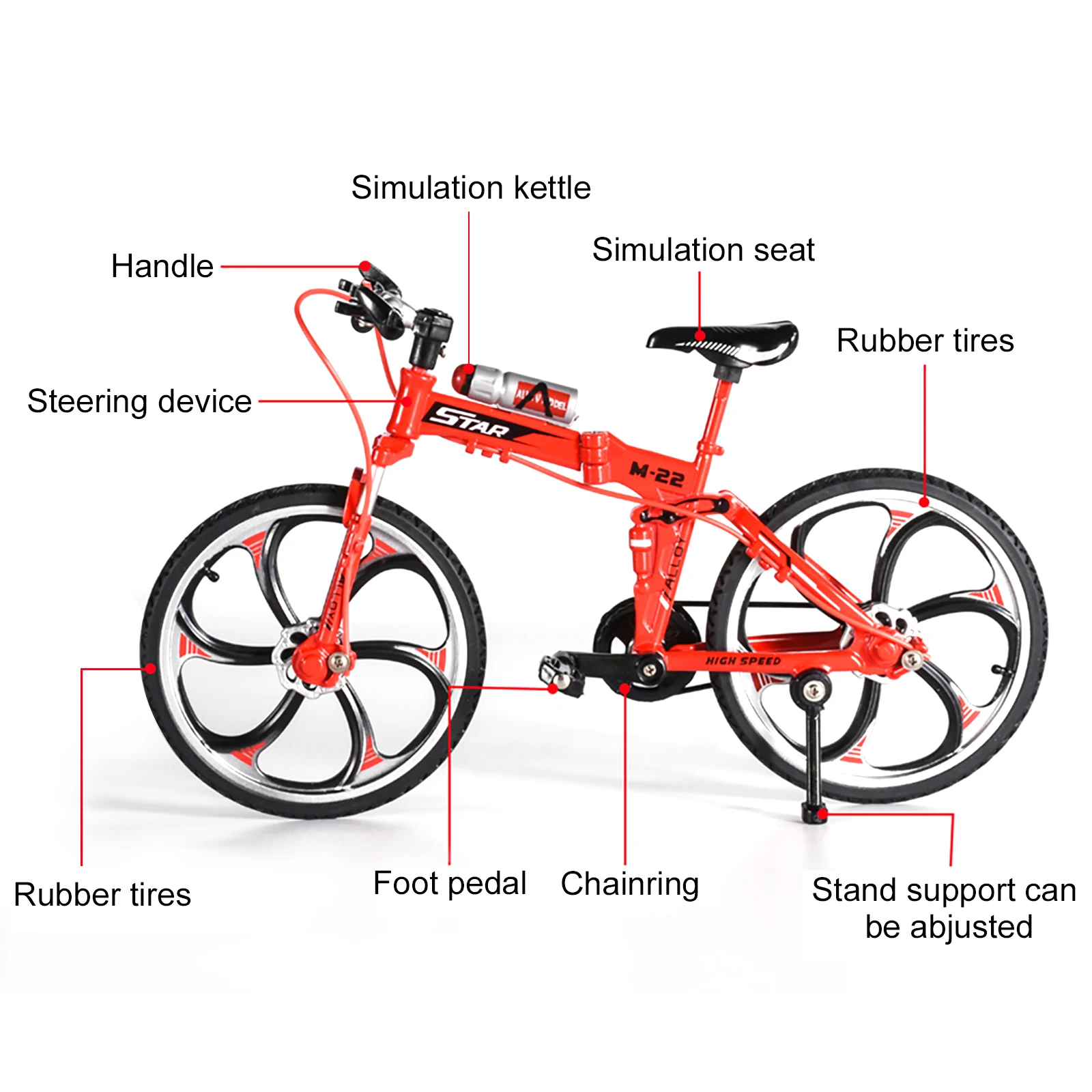 1:8 Mini Model Alloy Bicycle toy Finger Mountain bike Pocket Diecast simulation Metal Racing Funny Collection Toys for children