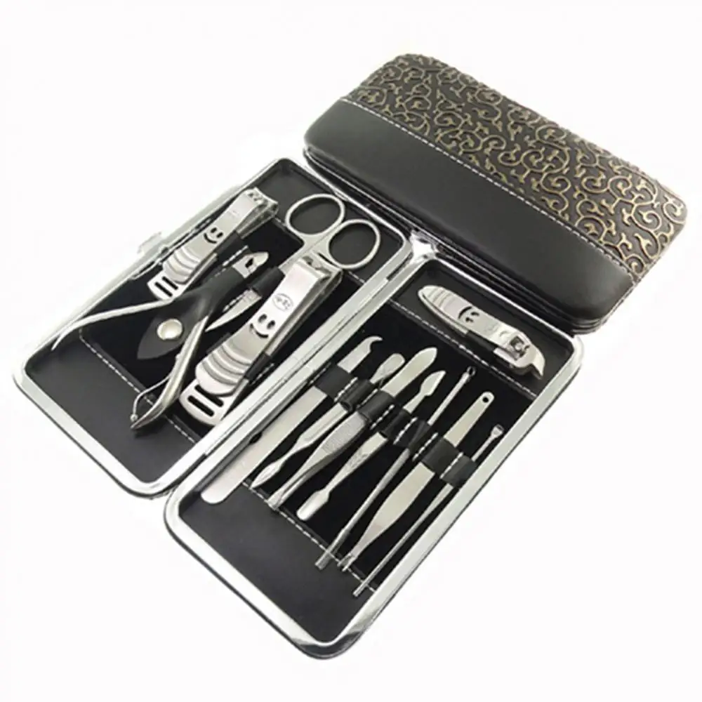 12 Pcs  Multifunctional Pocket Manicure Set Manicure Pedicure Set Nail Clippers Scissors  for traveling or home use Grooming Kit