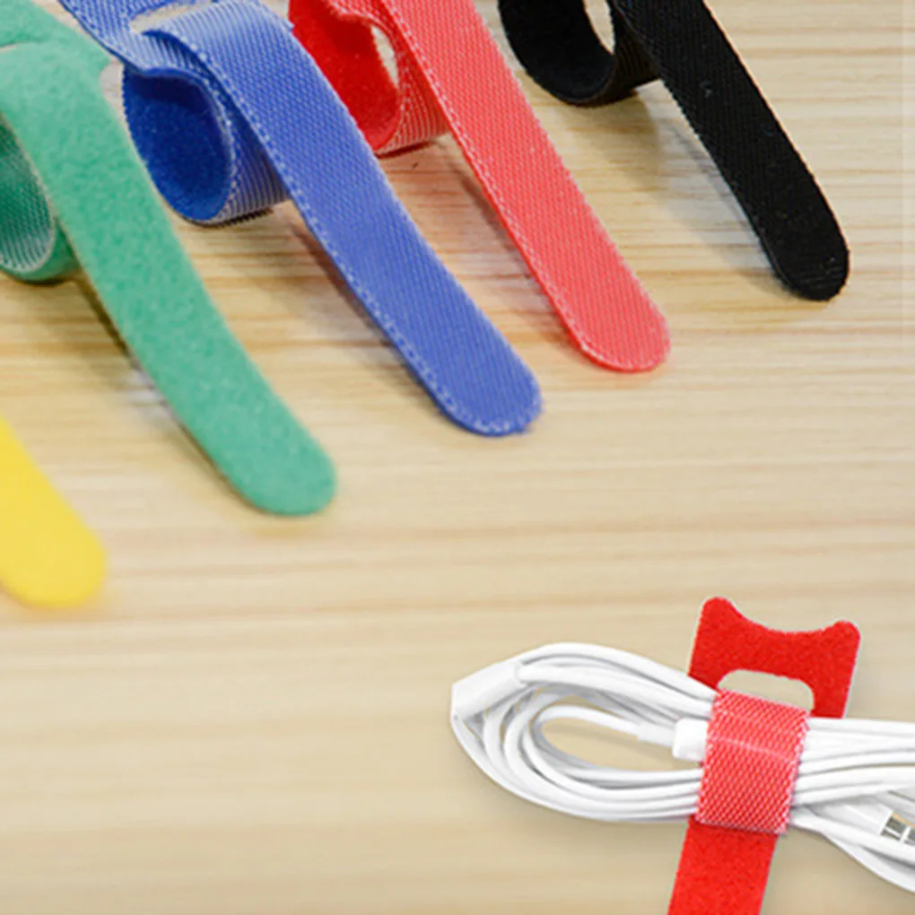 20/50pcs T-type Cable Tie Wire Reusable Cord Organizer Wire 15*1.2cm Colorful Computer Data Cable Power Cable Tie Straps