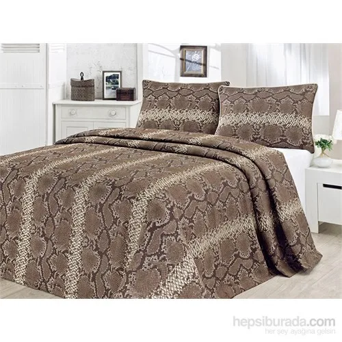 Aryıldız Bedclothes Double Bed-Snake Coffee