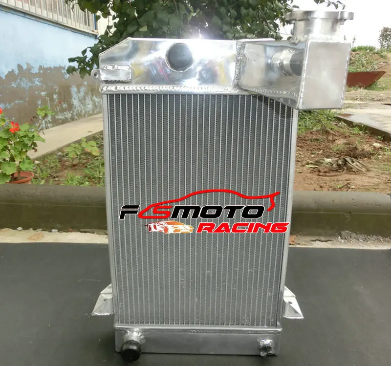 FOR TRIUMPH TR2 / TR3 / TR3A / TR3B MT LONG NECK 3 Row Aluminum Radiator+Fan MT