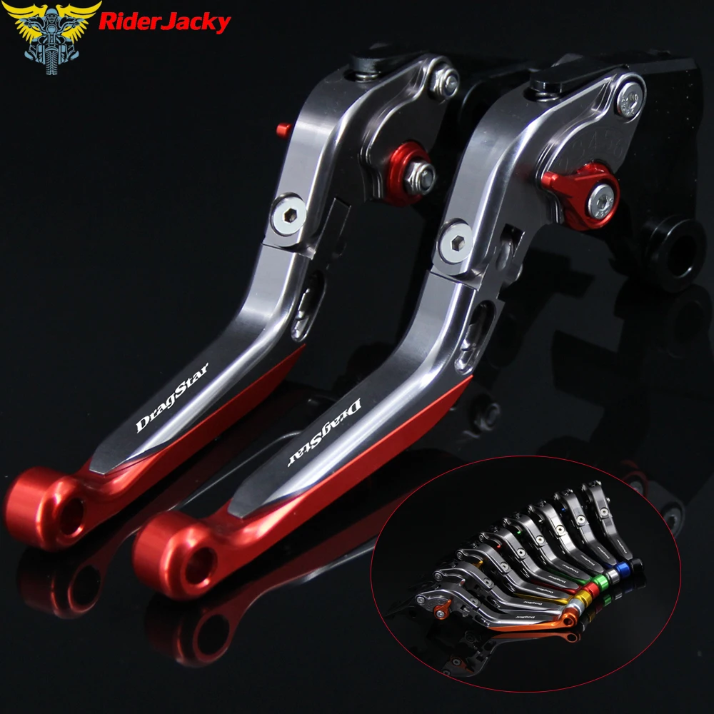 Red+Titanium Motorcycle Adjustable CNC Brake Clutch Lever For Yamaha XVS 650 XVS650 DRAGSTAR 1997-2003 2002 NOT fit classic type