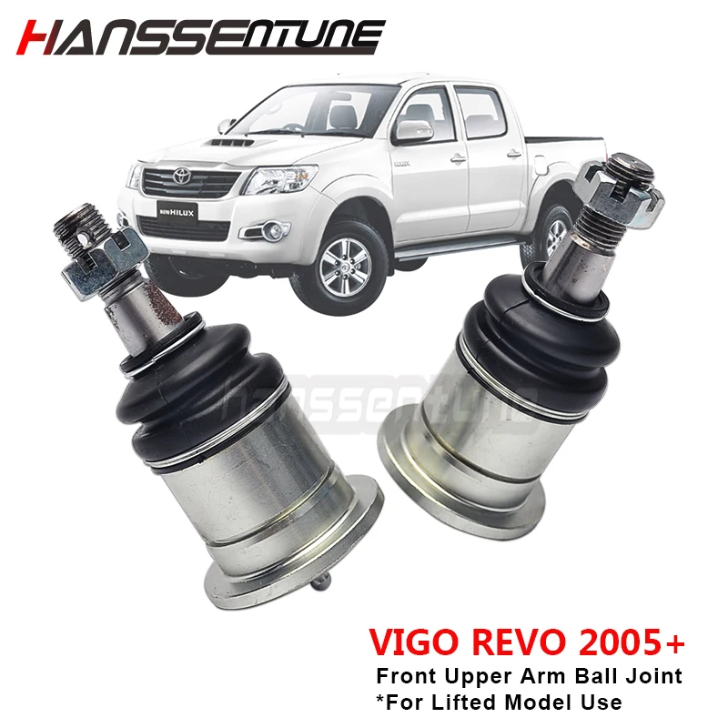 4WD Front 25mm Greasable Extended Front Upper Ball Joints For Hilux Vigo GGN25 KUN26 REVO Tacoma 2005+