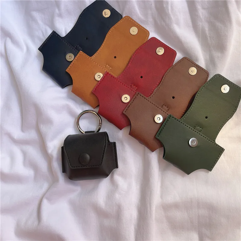 Funda de lujo para Samsung Galaxy Buds 2/Pro/Live Buds, Protector de auriculares de cuero con anillo antipérdida, fundas para Galaxy Buds 2