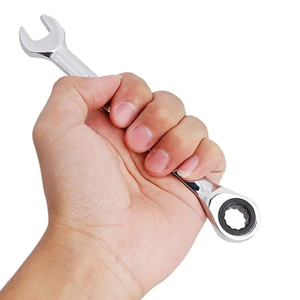 Llave de trinquete Reversible de 8mm-19mm, llave de tubo, herramienta de tuerca de garaje, herramienta de mano de bricolaje, llave de desmontaje de coche
