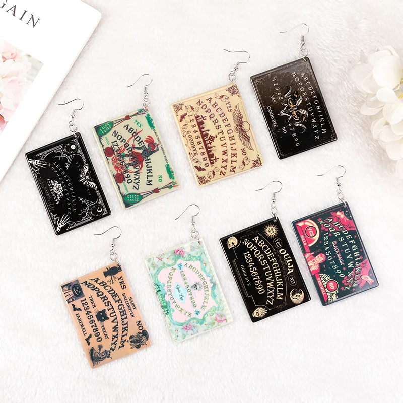 1Pair Creative Hollawoon Dangle Earrings Acrylic Ouija Board for Women Birthday Gift