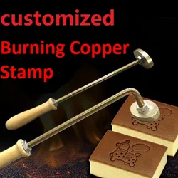 Customized Fire Burning Copper Stamp Mold, Branding Stamp for DIY, Wood Leather, Logo Embossed Hot Stamping, Baking Cake Bread