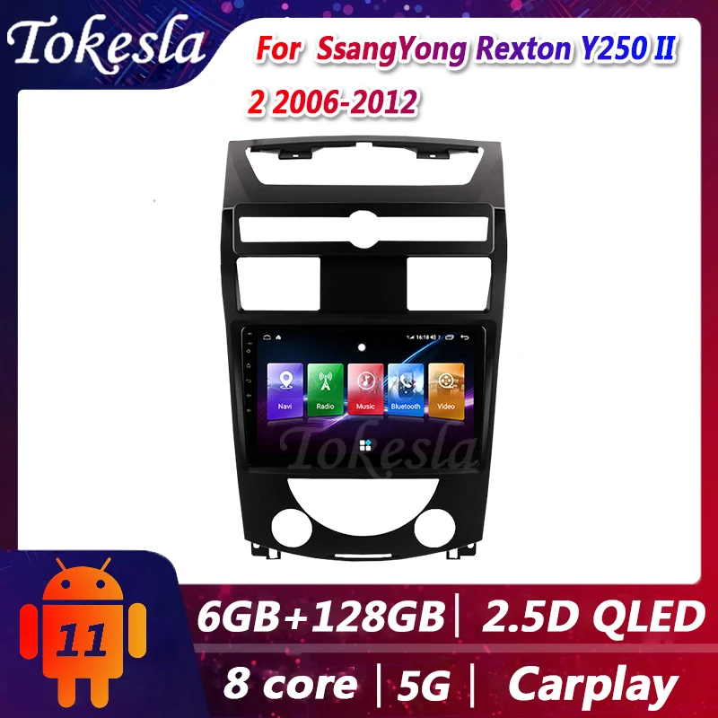 

Tokesla Car Radio For SsangYong Rexton Y250 II Android 11 Audio Central Multimedia Dvd Player GPS Navigation Bluetooth 2006-2012