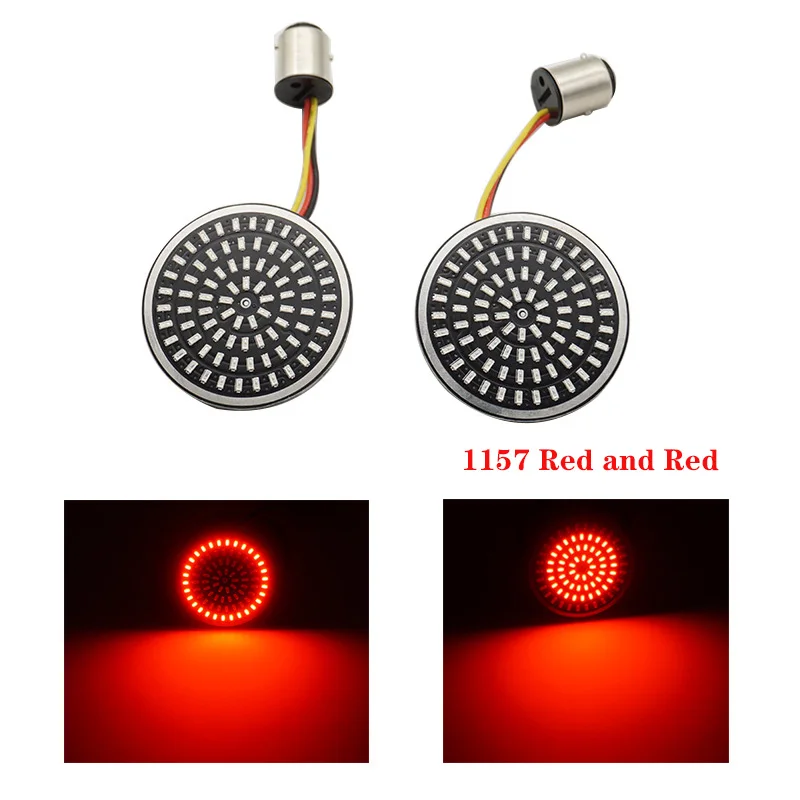 2 Inch Smoke Lens Cover 1156 1157 LED Turn Signals Front Rear 81 LED Lights Bulbs Kit For Harley Touring Dyna Softail Sportster