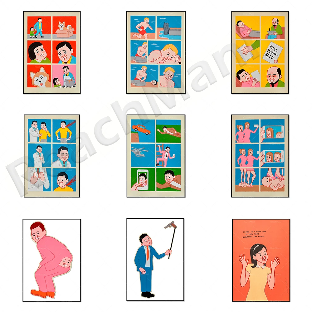 

Joan Cornella art poster, a beautiful day, be yourself, Krots, Bleselb, Hoowat, Giayalp, contemporary home decoration canvas wal