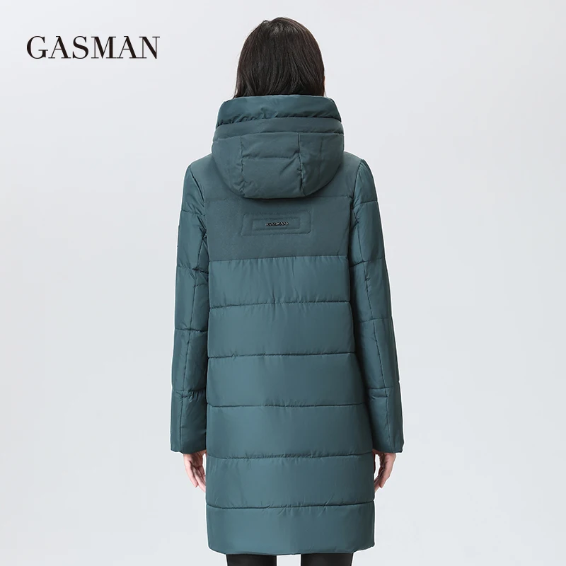 GASMAN 2022 women\'s winter jacket Long casual warm down jacket female Stand-up collar hooded zipper parka Women coat 17616