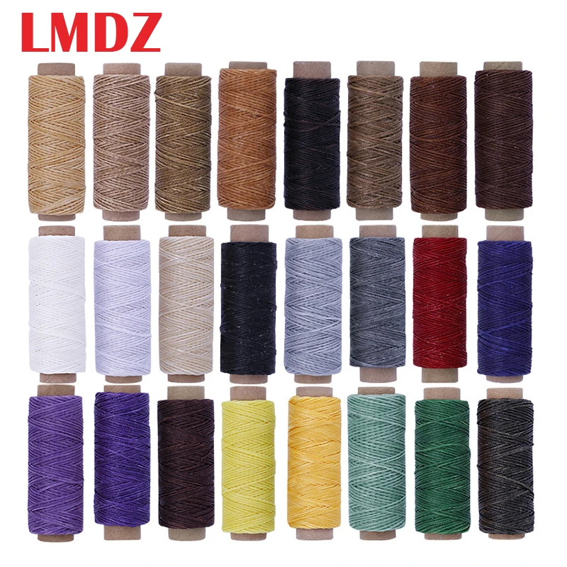 

LMDZ 24Color/Set 50m 150D Leather Sewing Waxed Thread Flat Waxed Sewing Thread Wax line Stitching Thread for Leather Craft DIY