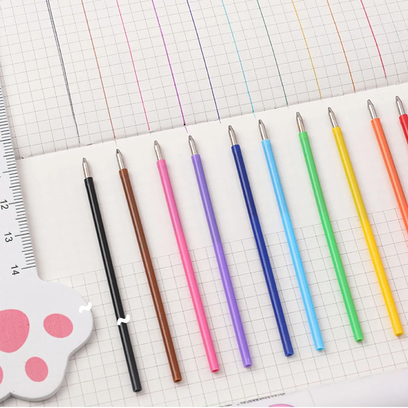 10 Colors Cute Cartoon Ballpoint Pen Student Press Colour Ball Pen Multifunction Stationery Gift for Kids Office Supplies