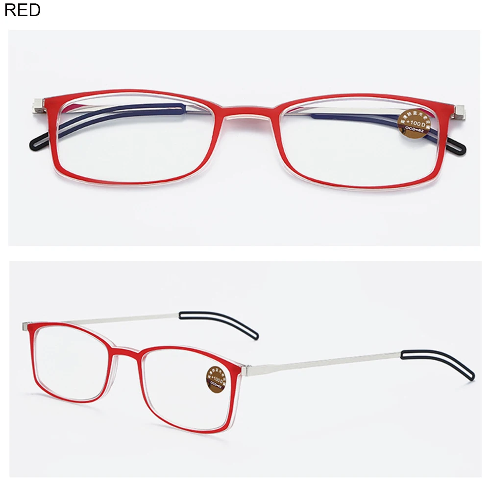 Anti Blau Licht Lesebrille Tragbare Platz Presbyopie Brillen Mit Fall Dünne Brillen Gläser Männer Frauen + 3,5 – Detail 14