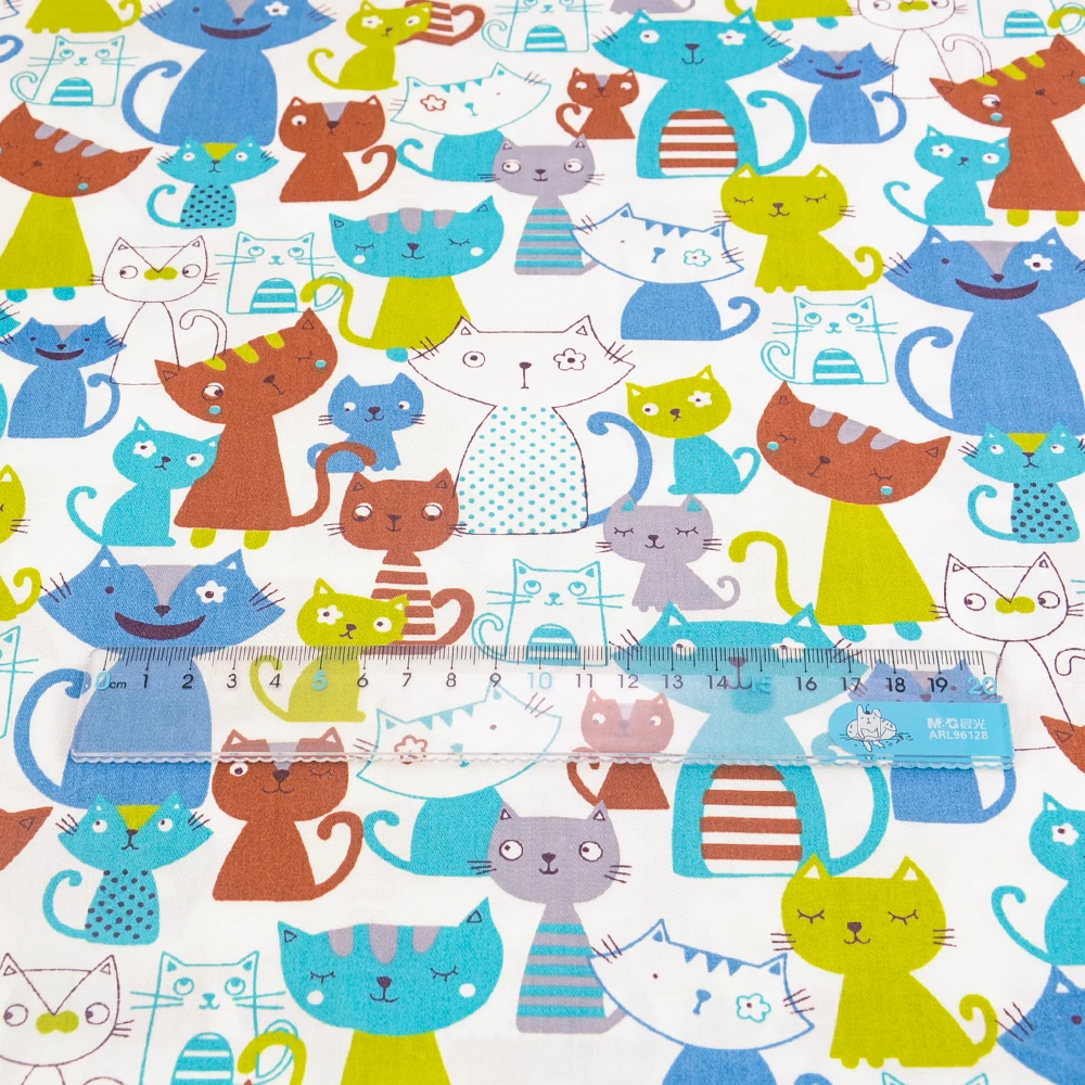 Booksew tessuto in Twill di cotone 100% gatto Design animale panno per cucire grasso quarto lenzuolo fai da te cuscino Patchwork tessili per la casa