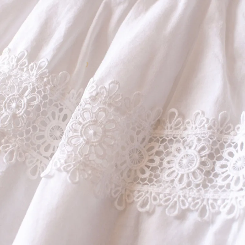 TIYIHAILEY-High Quality Cotton Embroidery Dress, Summer Long Dress, Mid Calf White Dress, Slash Neck Dresses, Japan Style