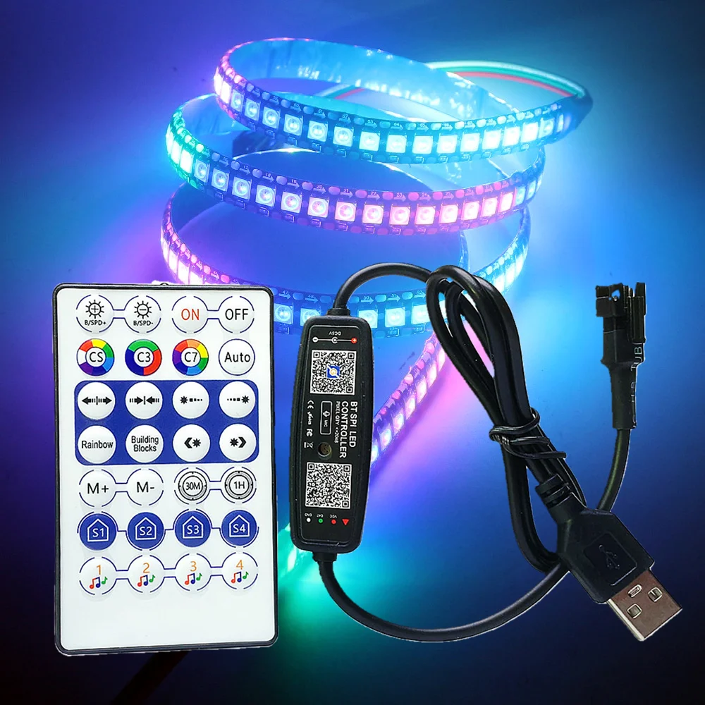 WS2812B Controller Bluetooth Music For Pixel LED Strip Light SK6812 WS2811 WS2812 LED Light Strip USB 5V APP Remote Controller