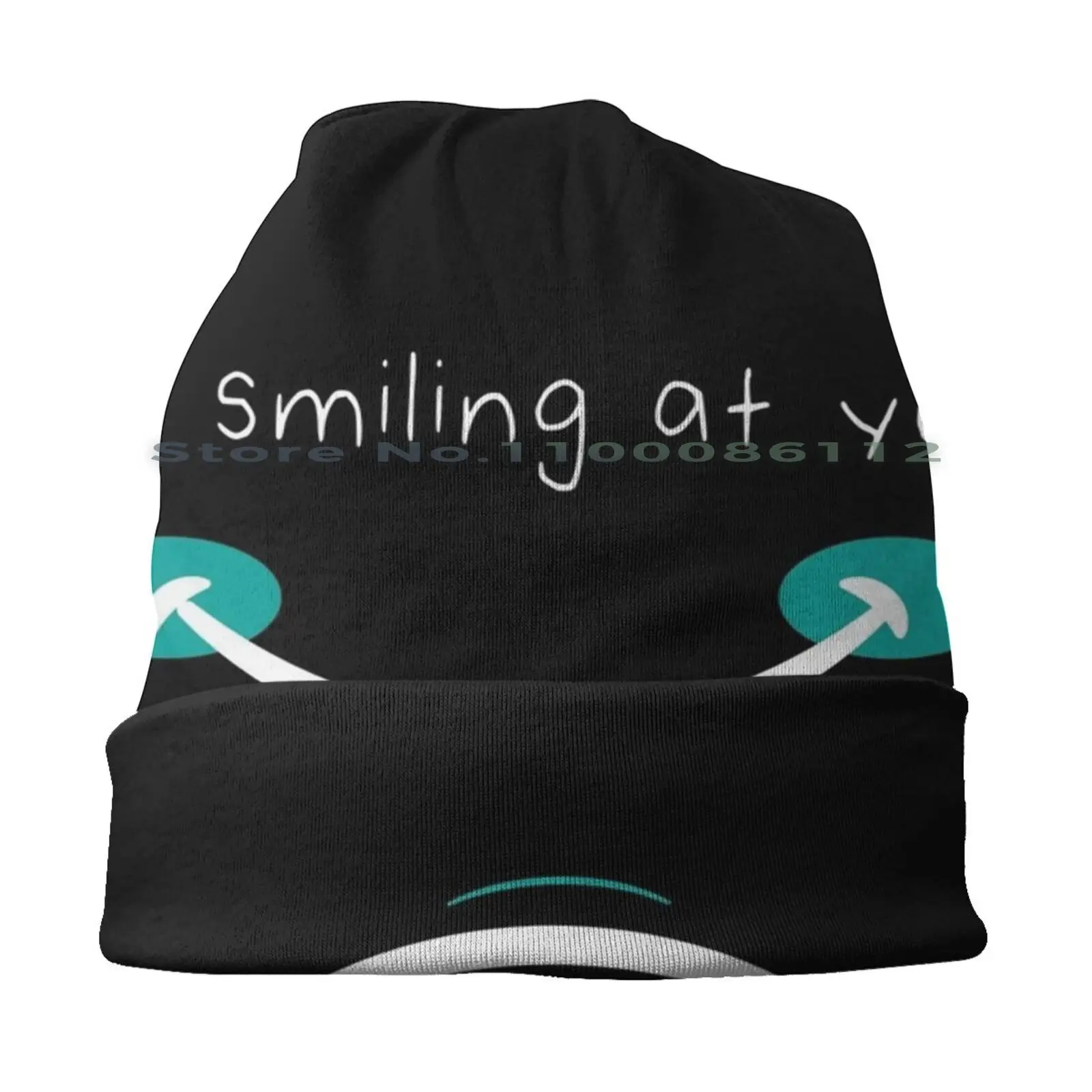 I'm Smiling At You Funny Quote With A Smiling Face Beanies Knit Hat Quotes Quarantine Introverts Humor Funny Sarcasm Shy