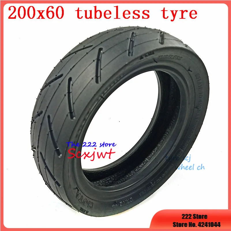 Neumático sin cámara para patinete eléctrico, rueda de vacío para monopatín, 8 pulgadas, 200x60, nueva actualización