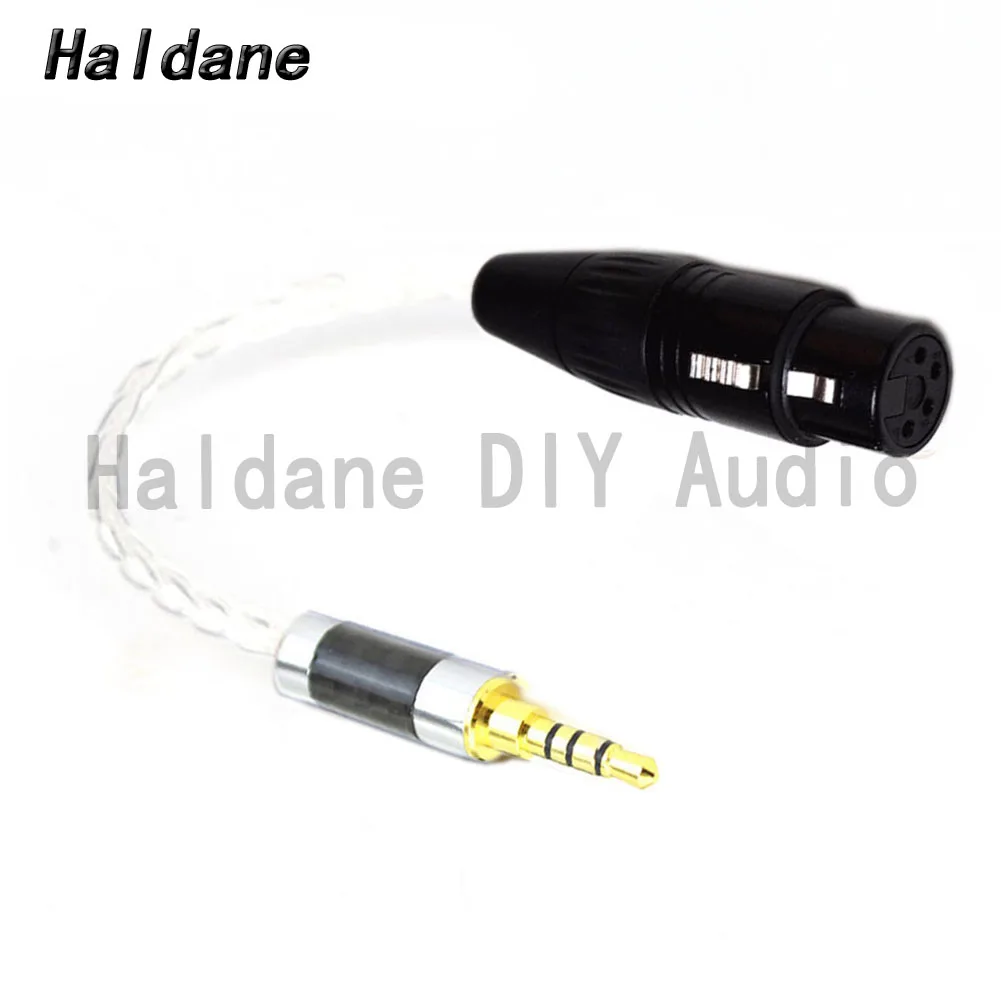 

Haldane HIFI DIY 3.5mm TRRS Balacned Male to 4pin XLR Balanced Female Single Crystal Silver Plated Audio Adapter Connector Cable